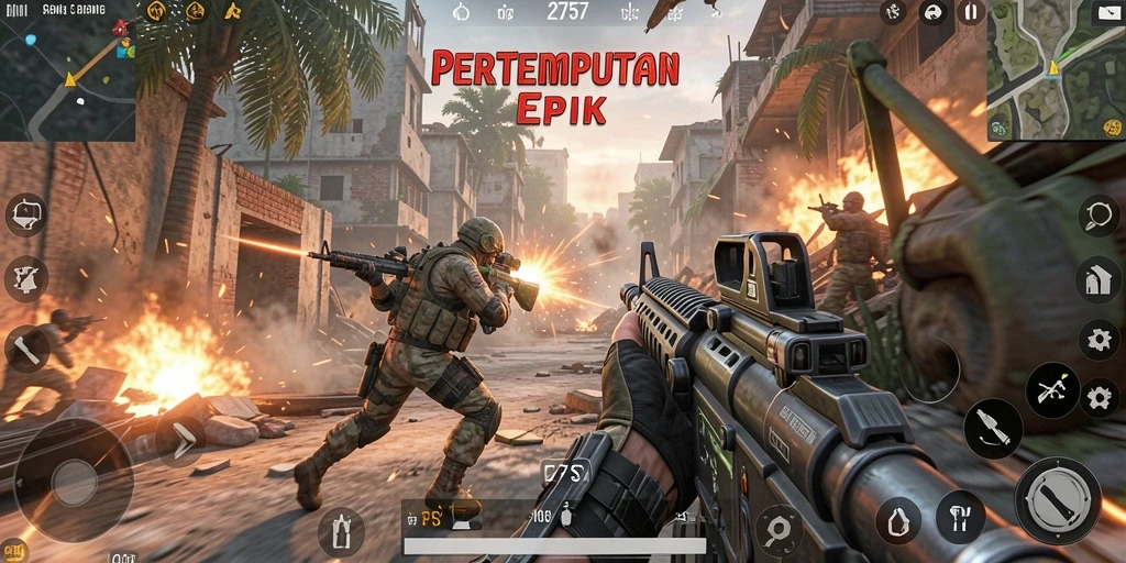 Tampilan aksi seru dalam gameplay game FPS 2757.