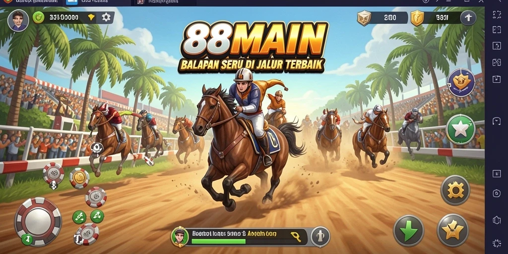 Screenshot 88MAIN menampilkan balapan seru dengan grafik memukau.