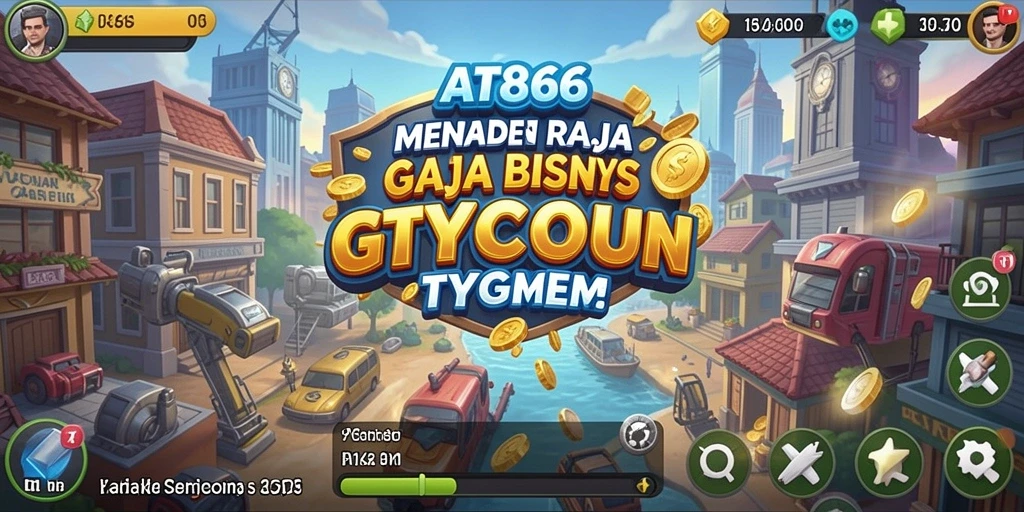 Tampilan gameplay seru dalam AT866, mengelola bisnis Tycoon.