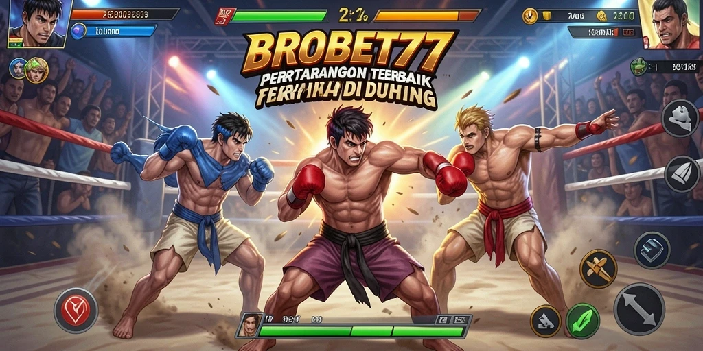 Screenshot BROBET77 menunjukkan aksi pertempuran yang intens dan dinamis.