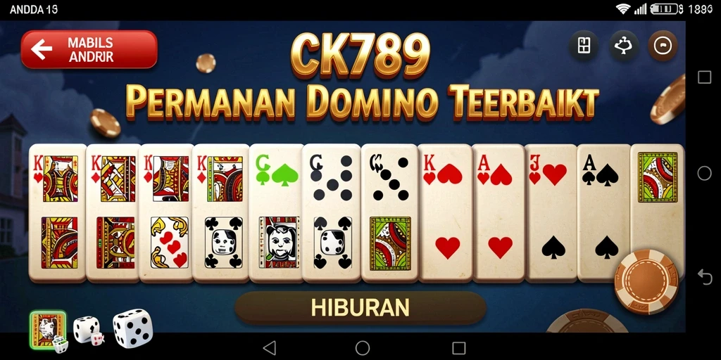 Screenshot CK789 menunjukkan aksi seru bermain Domino secara online.