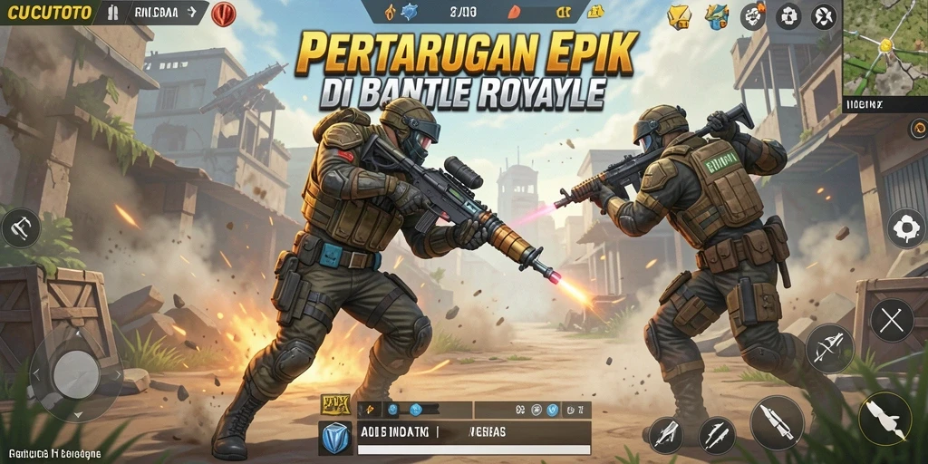 Tampilan menarik dari gameplay CUCUTOTO yang intens dan kompetitif.