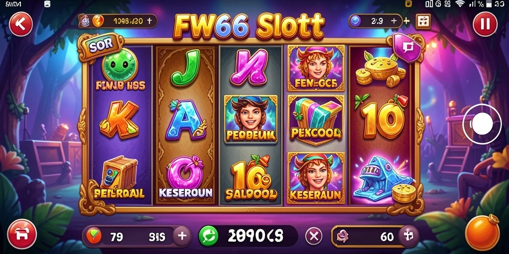 Screenshot utama FW66 menampilkan momen seru saat bermain Slot.