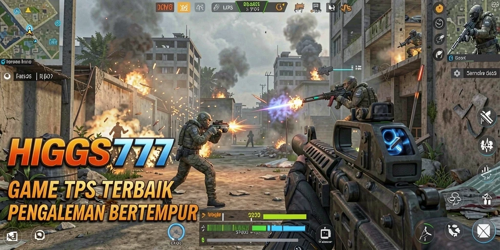 Screenshot gameplay HIGGS777 yang menampilkan aksi tembak-menembak yang mendebarkan.