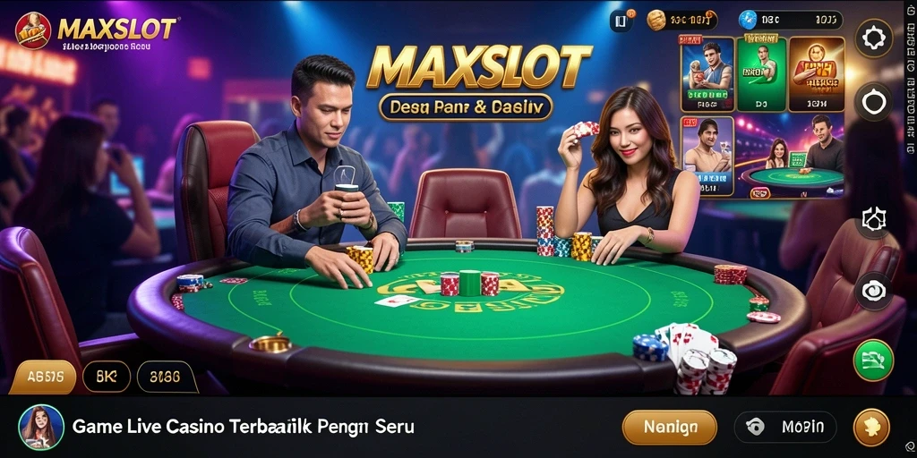 Screenshot gameplay <strong>MAXSLOT</strong> yang menunjukkan interaksi Live Casino.
