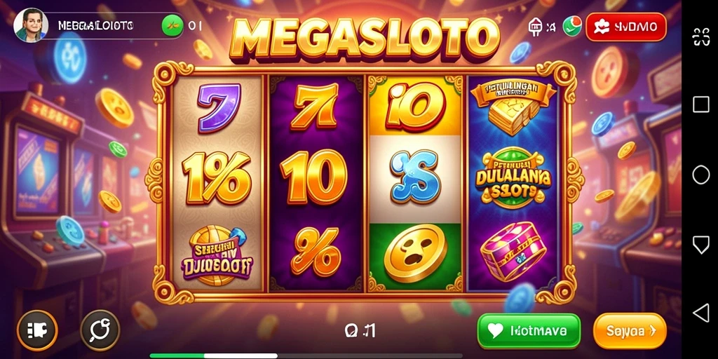 Tampilan gameplay MEGASLOTO yang seru dan penuh petualangan.