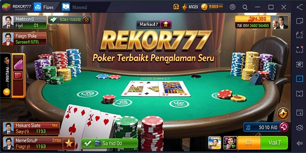 Screenshot utama REKOR777 menampilkan gameplay poker yang menarik.