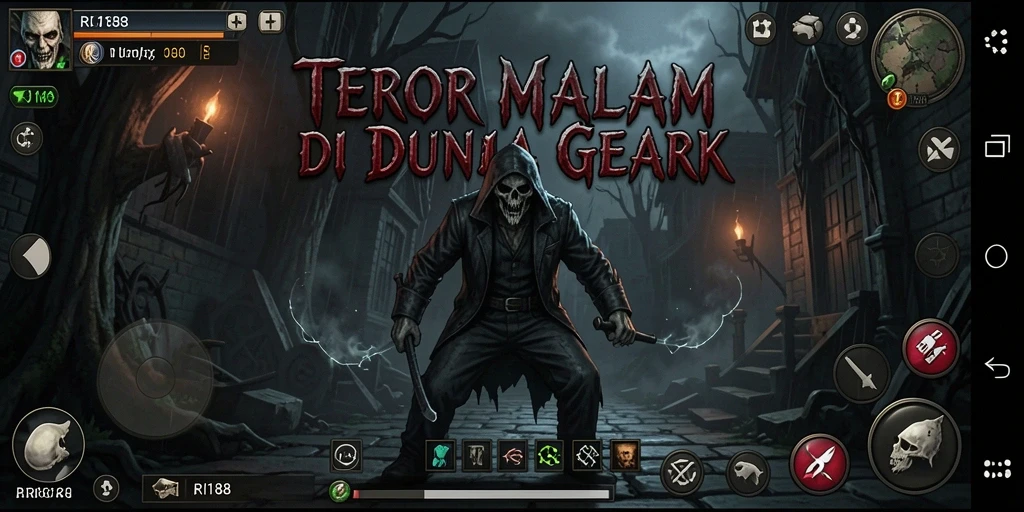 Menampilkan momen menegangkan dalam gameplay horor yang intens.