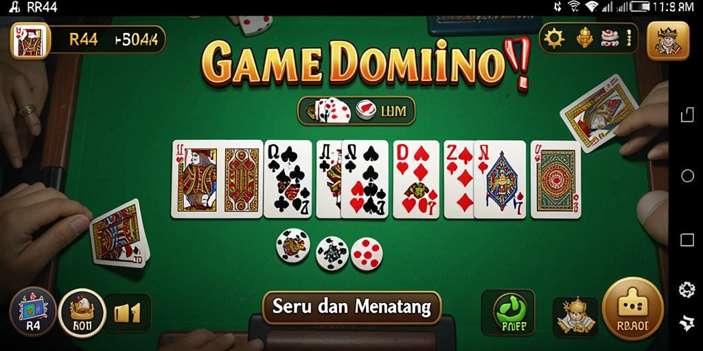 Screenshot gameplay seru dari RR44 dalam bermain Domino.