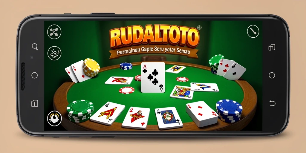 Screenshot utama RUDALTOTO menampilkan gameplay seru Gaple yang interaktif.
