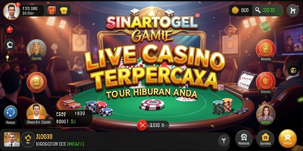 Screenshot SINARTOGEL menampilkan dealer langsung dalam permainan kasino yang menarik.
