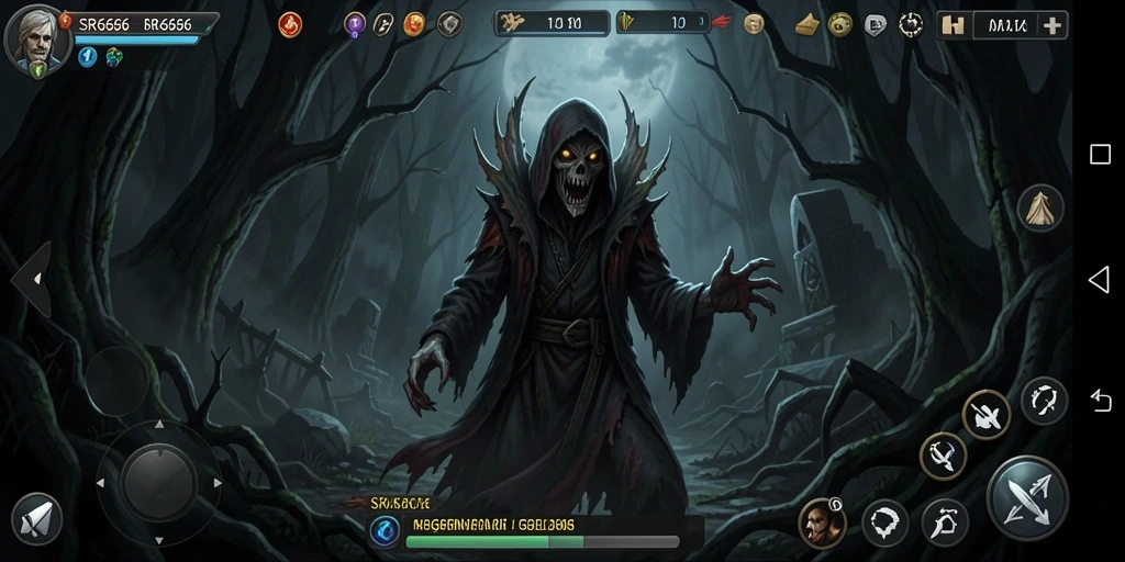 Tampilkan gameplay menakutkan dari SR6666 di kegelapan.
