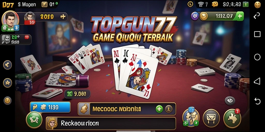 Screenshot utama TOPGUN77 menampilkan gameplay QiuQiu yang seru dan penuh tantangan.