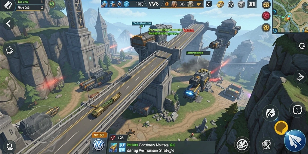 Screenshot permainannya menunjukkan aksi pertahanan menara yang mendebarkan.